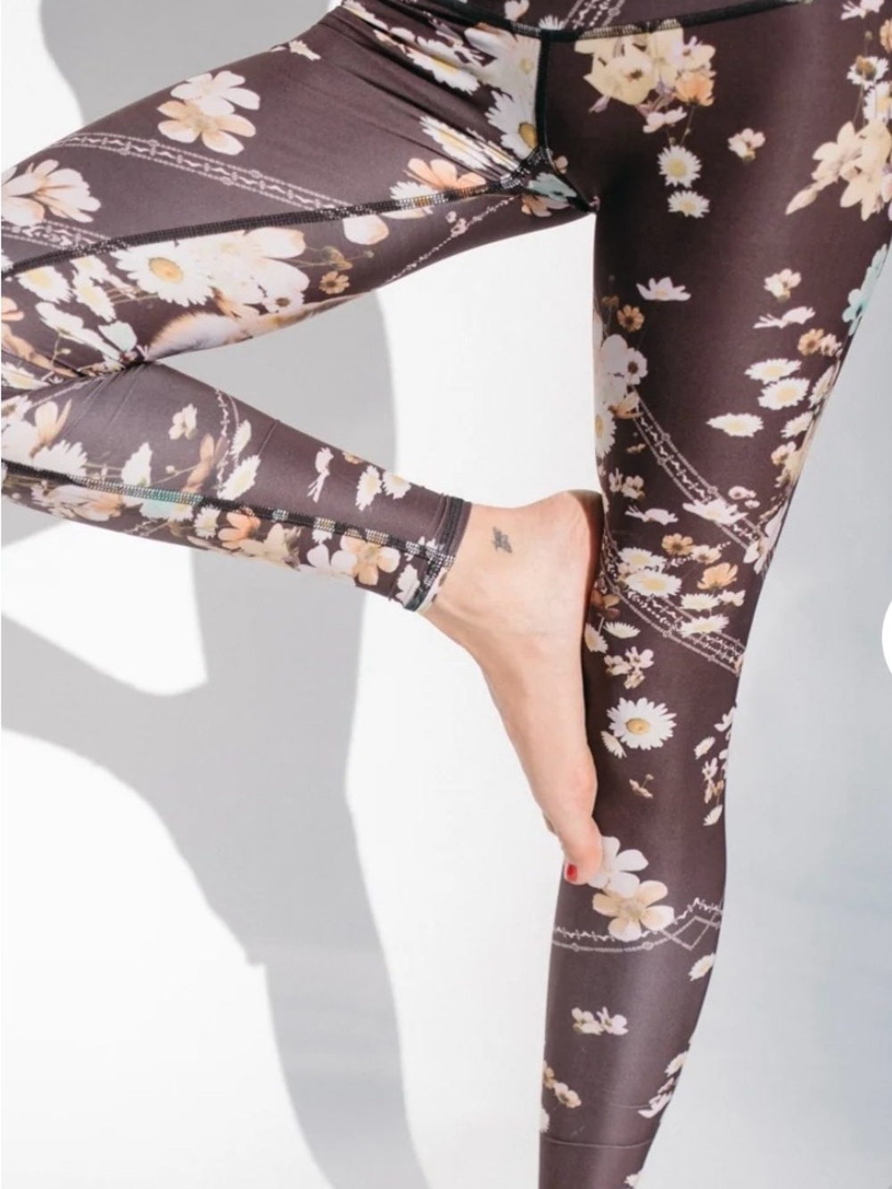 teeki Brown Floral High-Rise Leggings
